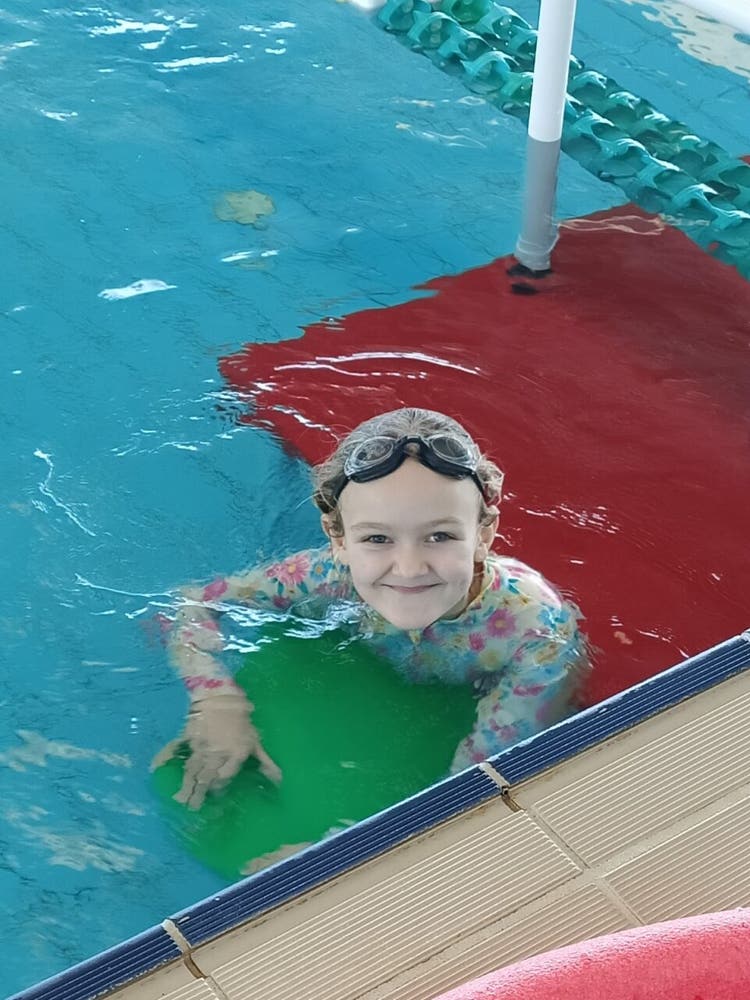 A child in a pool